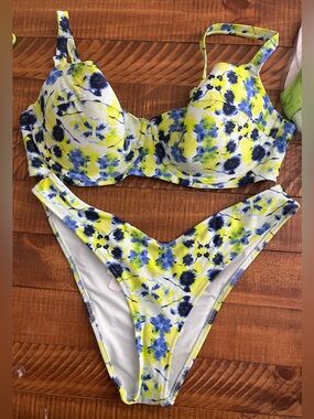NWT Aerie FULL SET Lightly Lined Underwire Top + Cheeky Bottom - Sz 38D / L